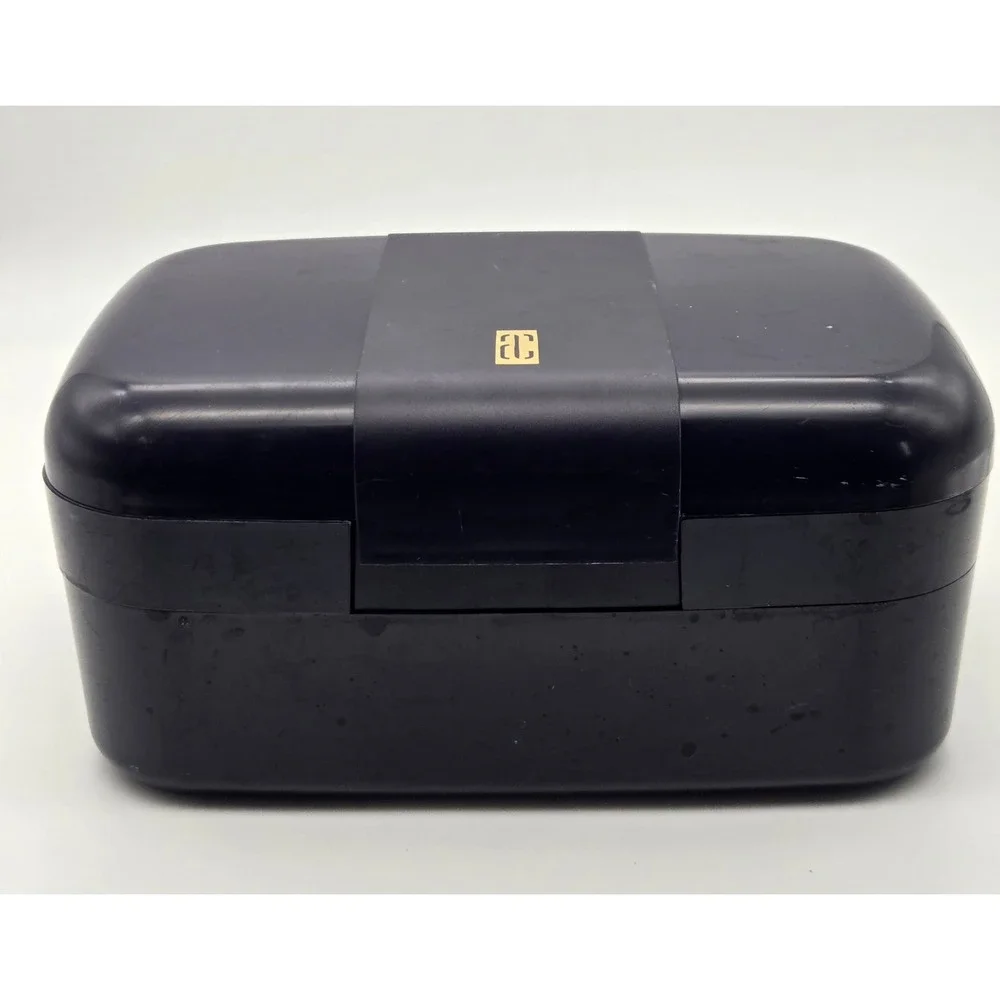 Vintage Sewing Box Organizer Navy Blue Cantilever Tray Buttons‎ Thread